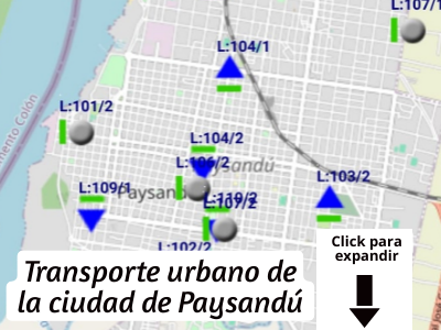 Ubicacin mnibus servicio urbano de Paysandu
