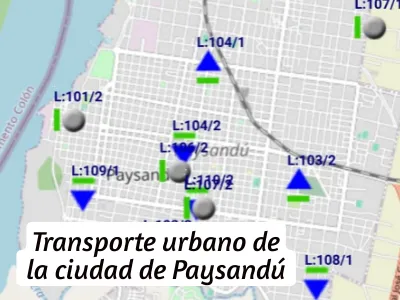 Ubicacin mnibus servicio urbano de Paysandu