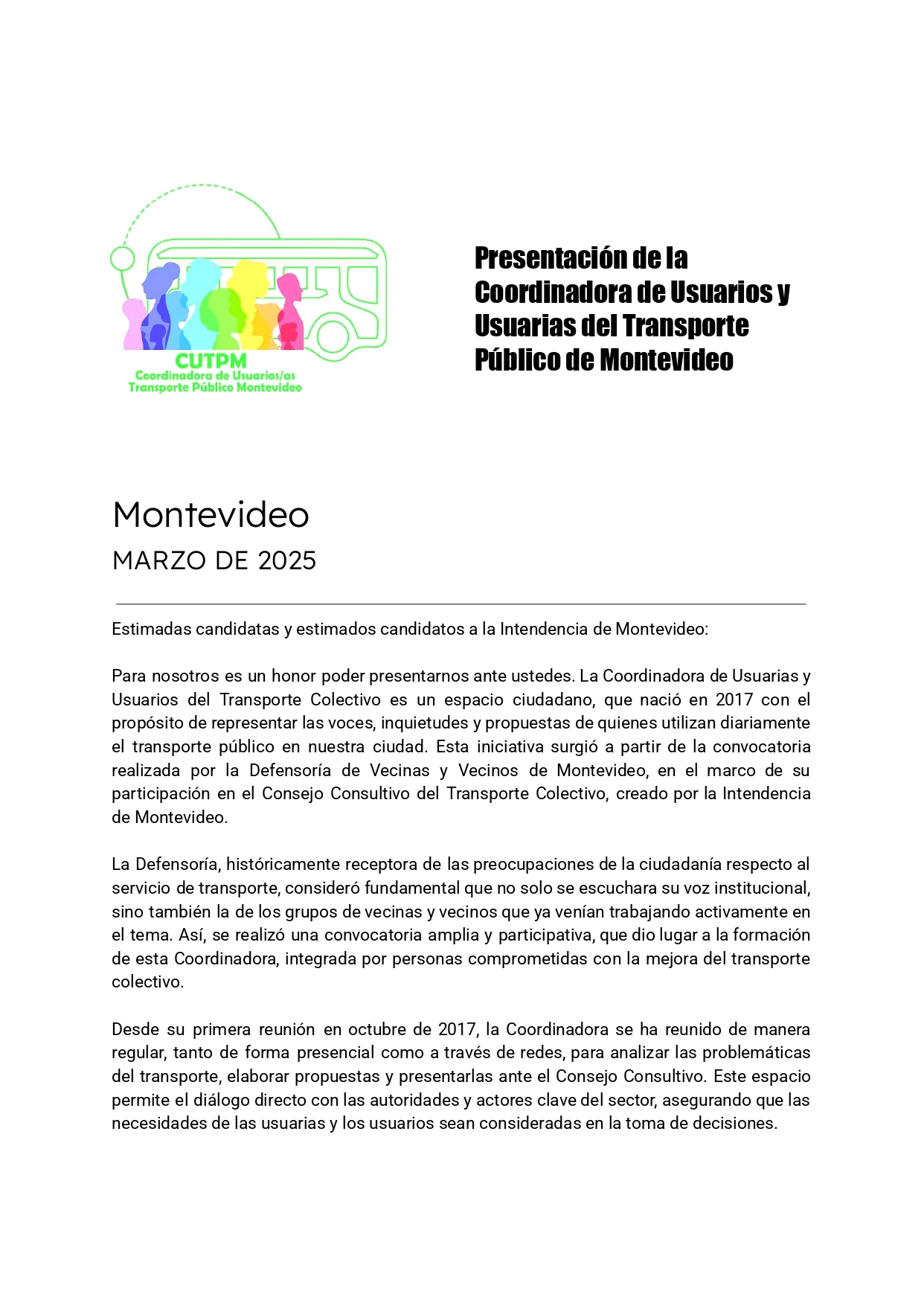 Presentación a candidatos a la IM