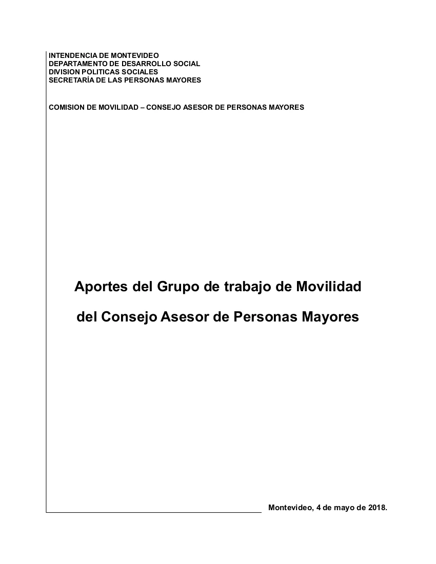 Documento sobre la movilidad de las personas mayores y con discapacidad