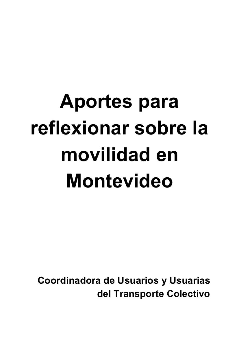 Aportes para reflexionar sobre la movilidad en Montevideo