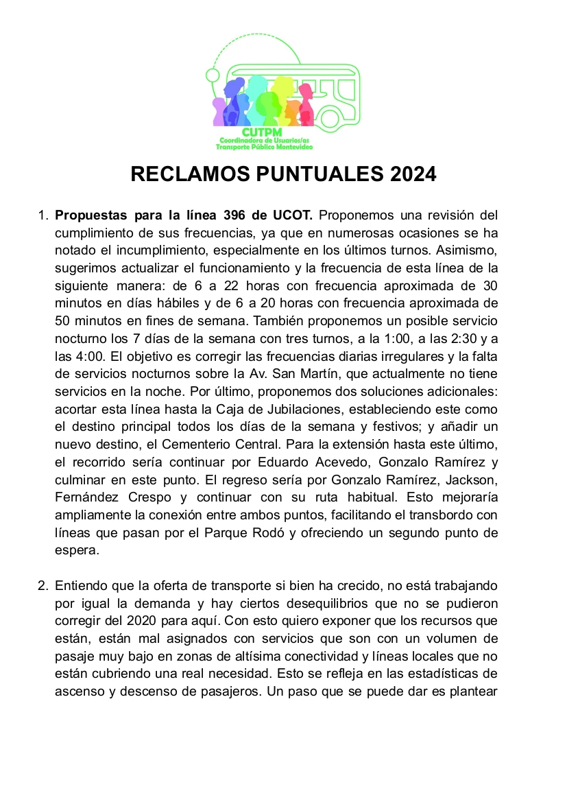 Reclamos puntuales 2024