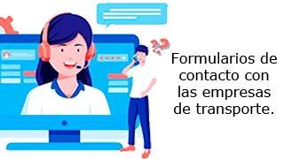 Formularios de contacto con las empresas.